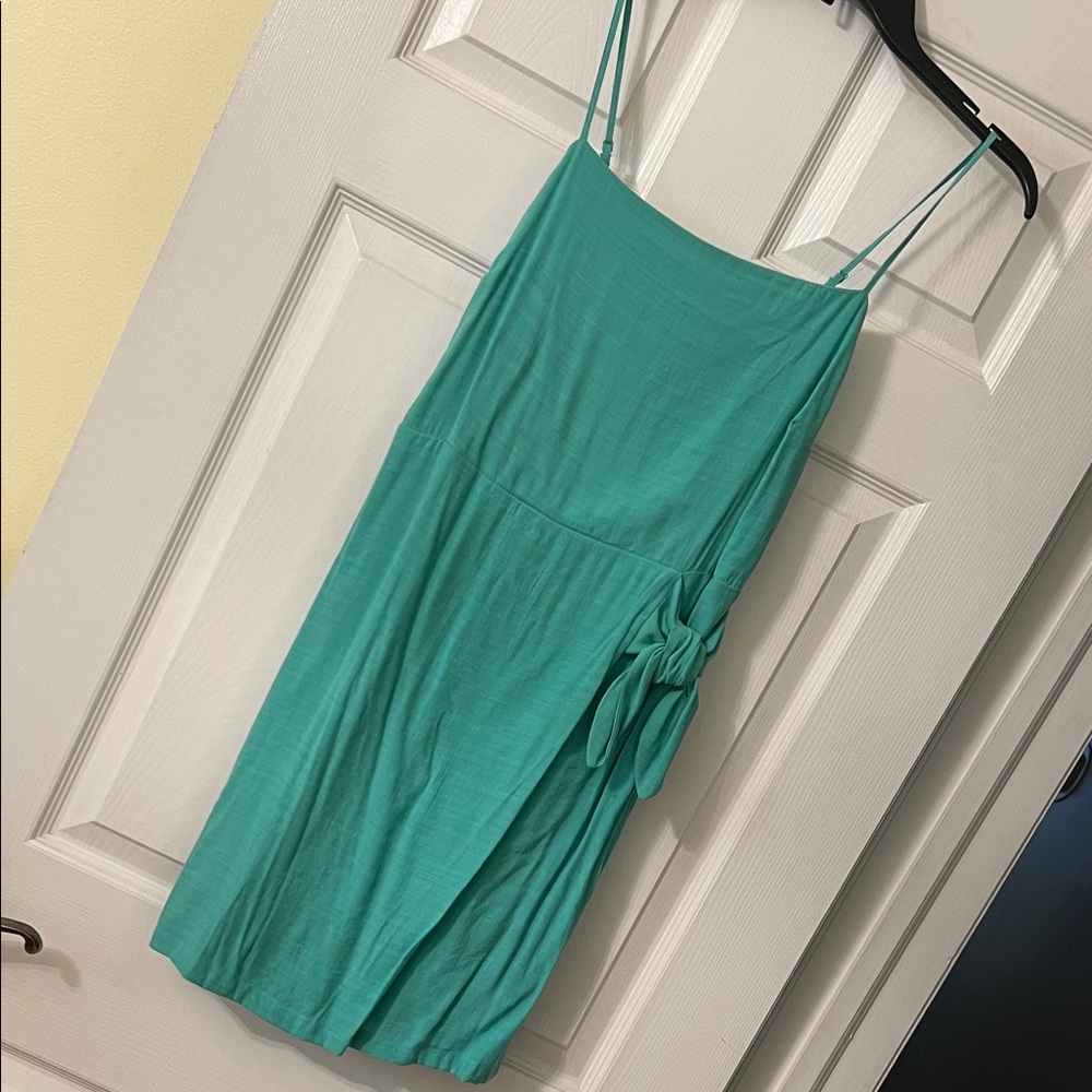 NINE WEST Teal Sleeveless Wrap Dress